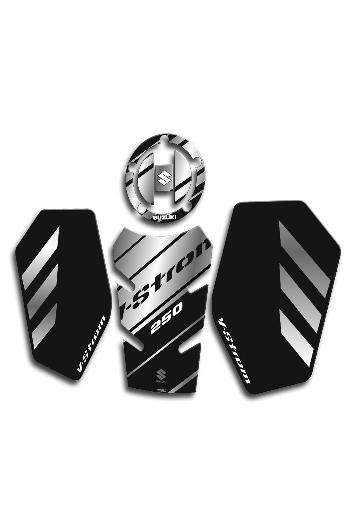 Vstrom 250 Tank Pad Seti Metalik Gri