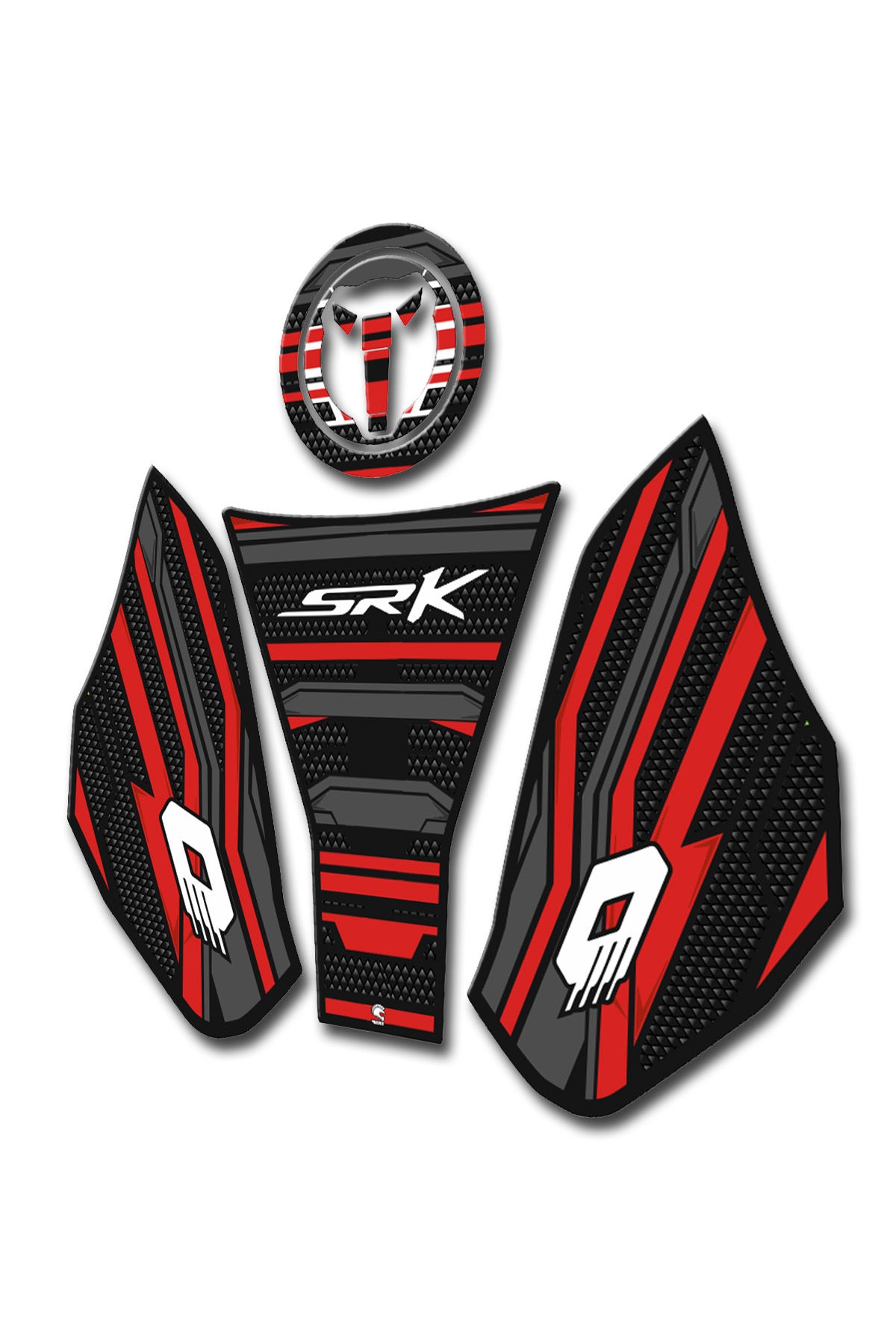 Qjmoto Srk 125 Tank pad Seti Karbon Kýrmýzý