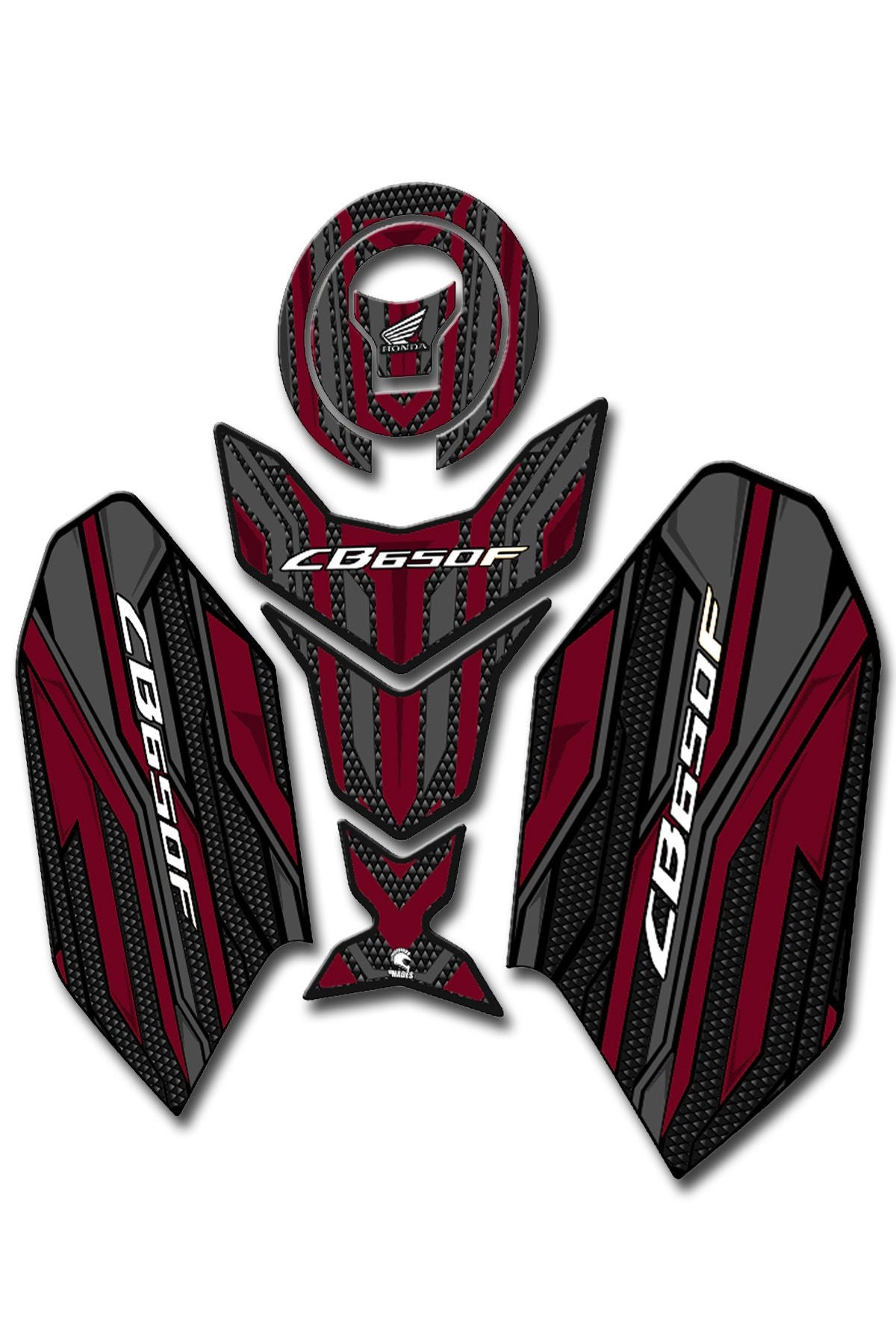 Cb650f Tank Pad Seti Karbon Bordo