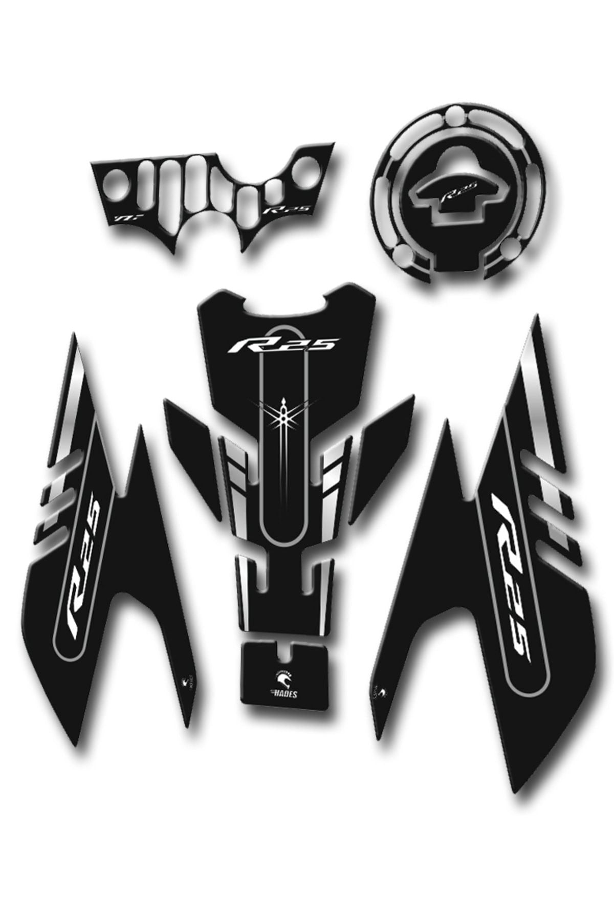 R25 Tank Pad Seti 2019-24 Siyah Gri