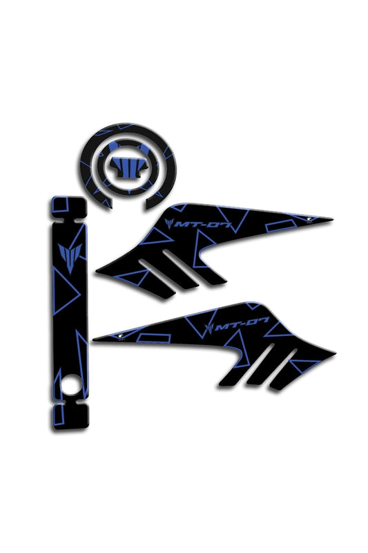 Mt07 2014-17 Uyumlu Mavi Tank Pad Set