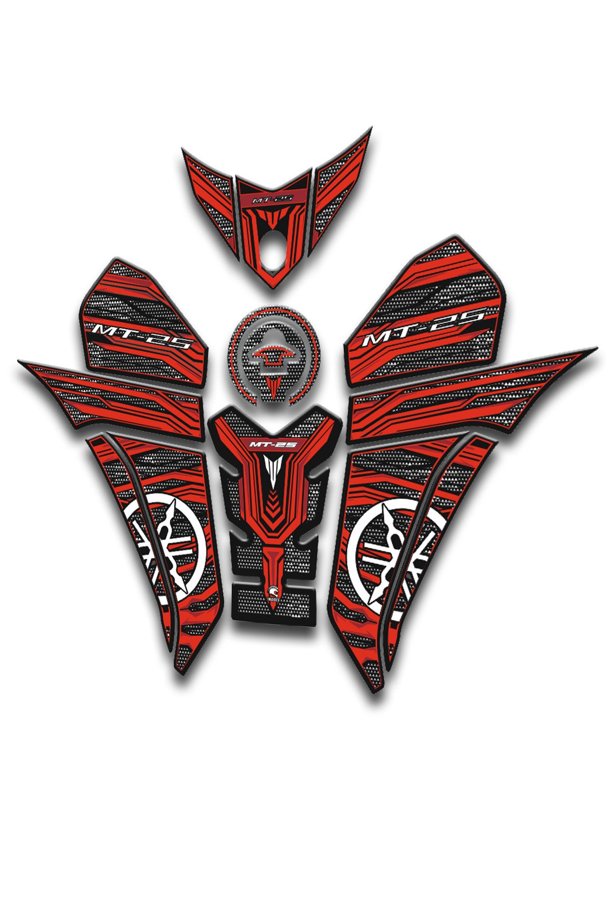 Mt25 2019-24 Tank Pad Seti Karbon Kýrmýzý