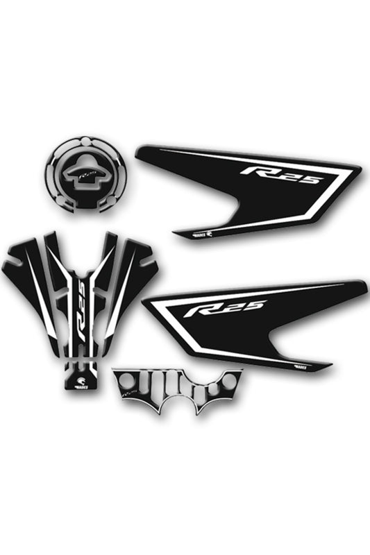 R25 2019-2024 Tank Pad Seti Siyah Beyaz