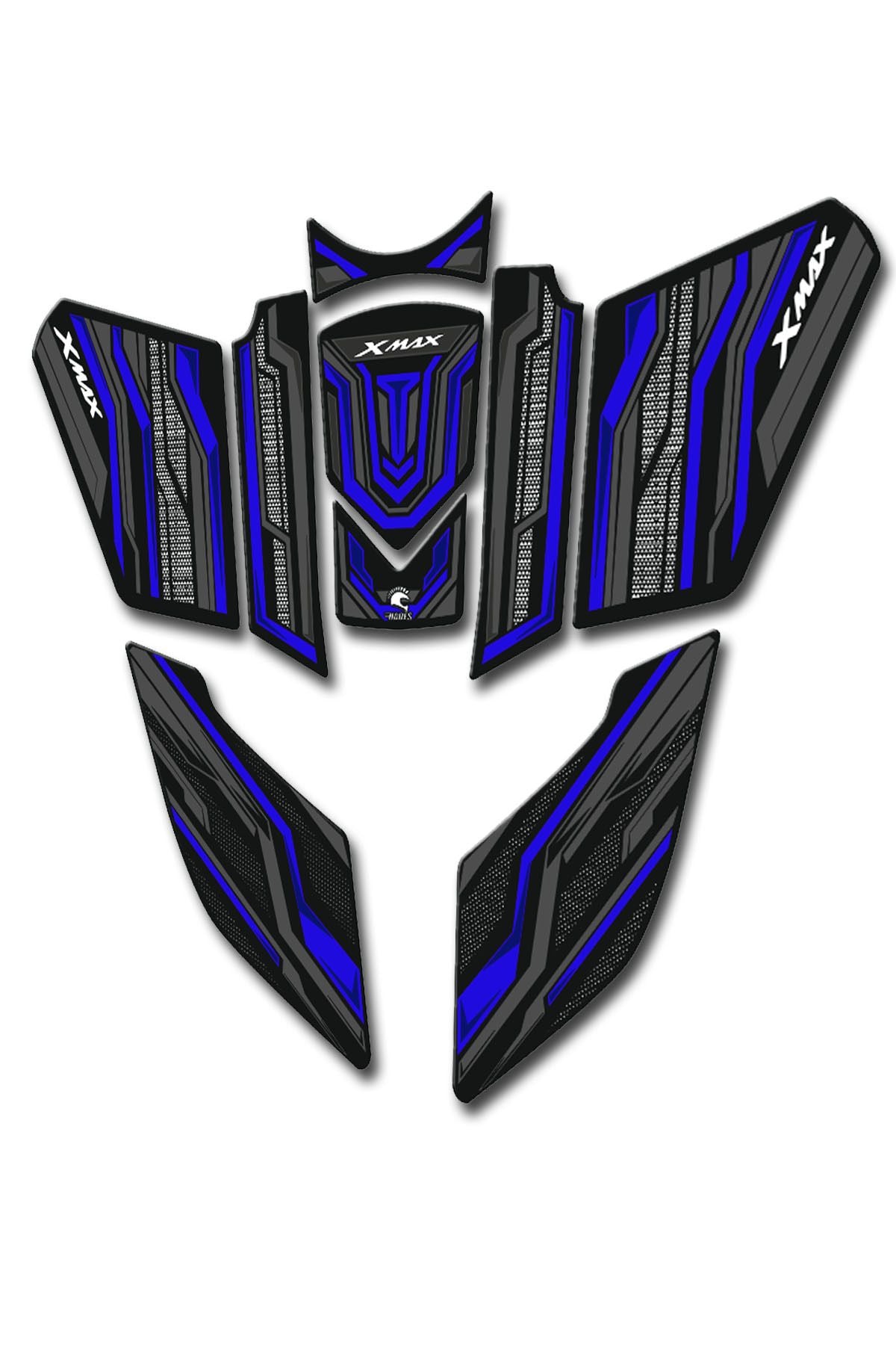 Xmax 2023-25 Tank Pad Seti Karbon Mavi