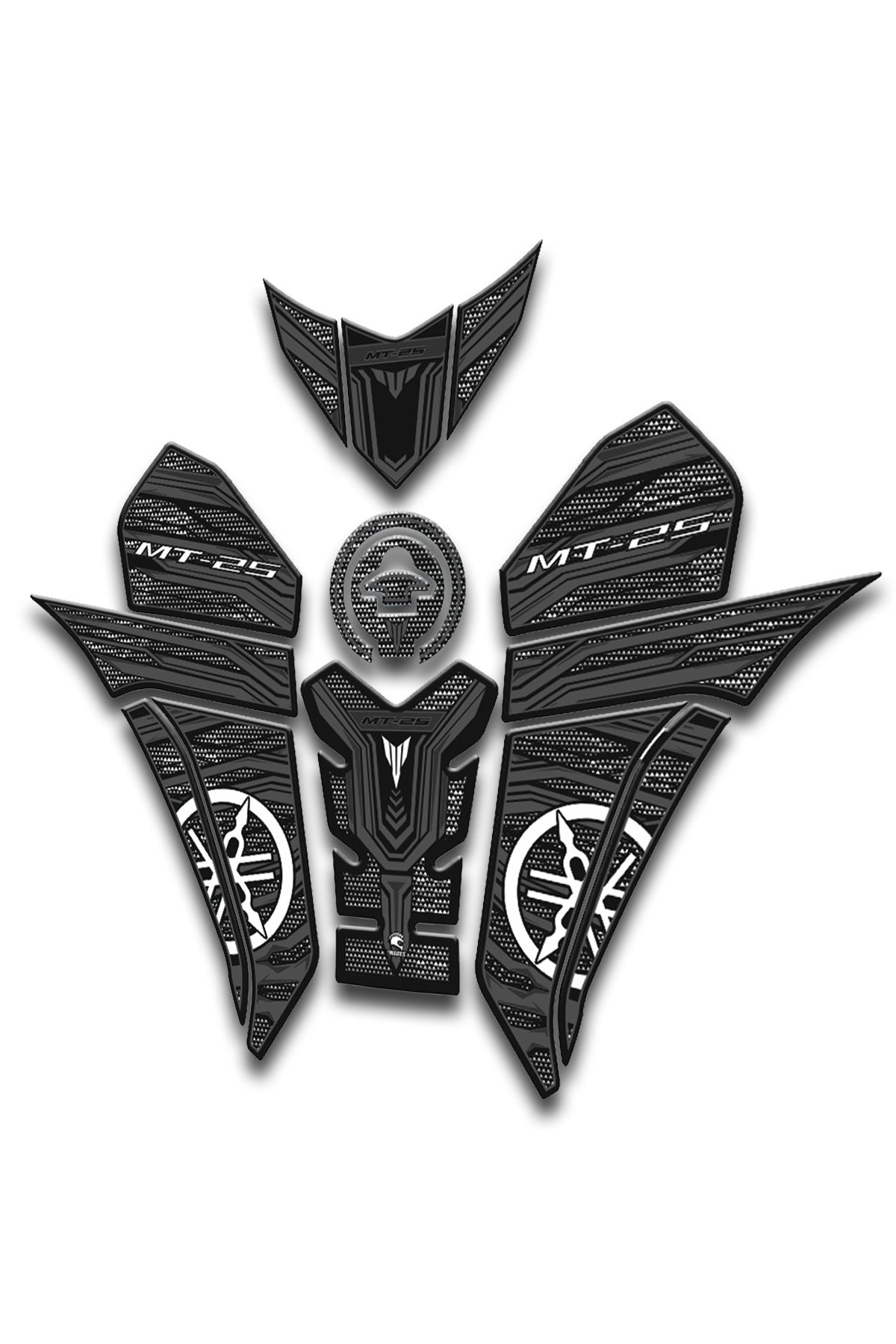 Mt25 2019-24 tank pad seti karbon gri