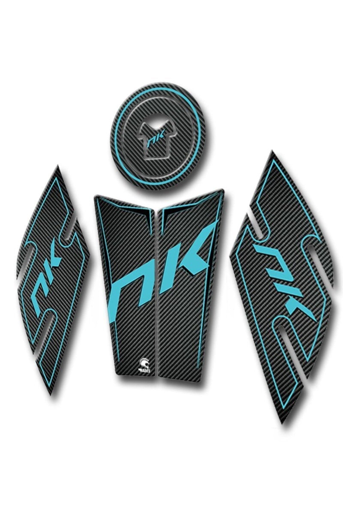 Cfmoto Nk150 Uyumlu  Tank Pad Seti Karbon Turkuaz