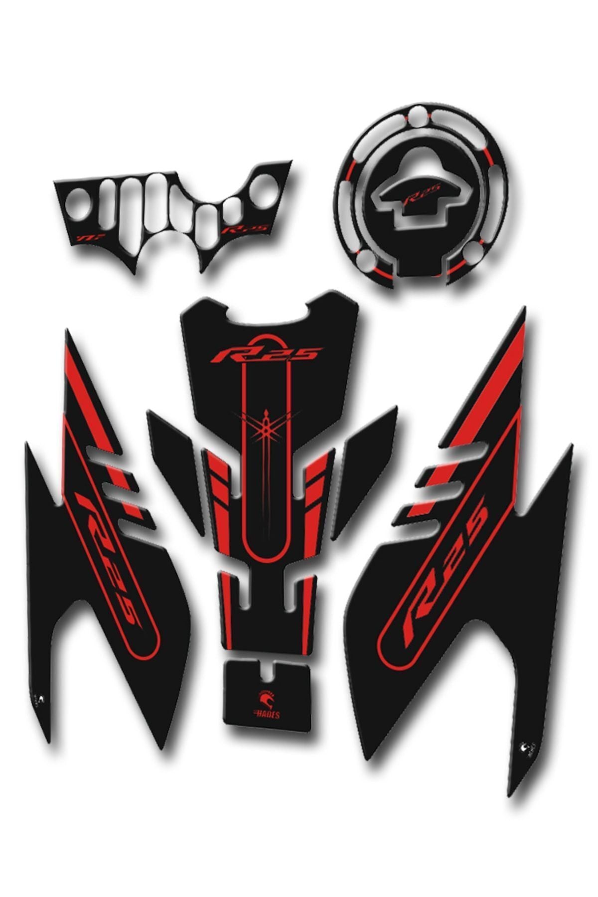 R25 Tank Pad Seti Siyah Kýrmýzý 2019-24
