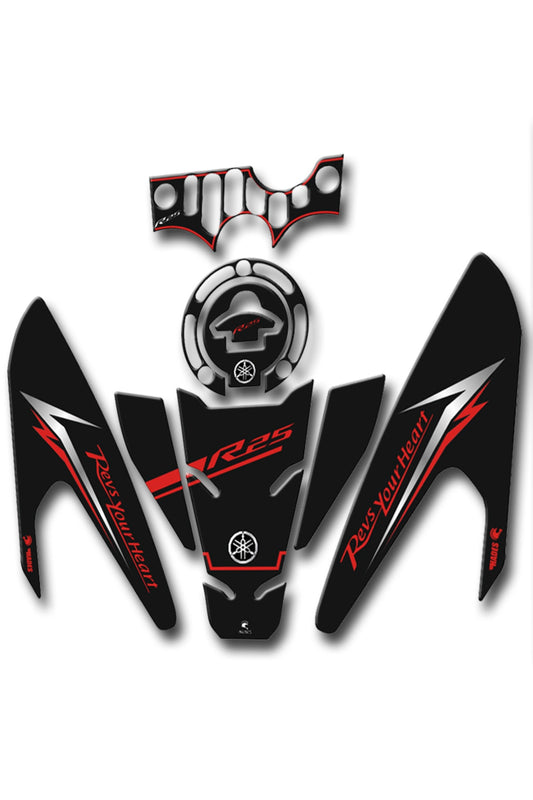 R25 2019-21 Tank Pad Seti Siyah Kýrmýzý