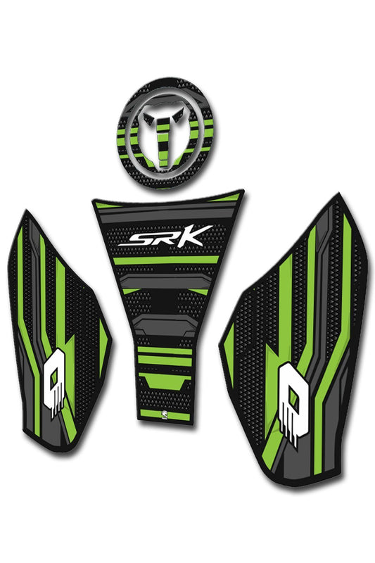 Qjmoto srk125 Tank pad Seti Karbon Yeþil